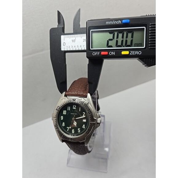 Field And Stream Mens Quartz Green Dial Date 50M Watch New Battery Leather Strap - Picture 6 of 12